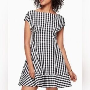 kate spade Black and White Checkered Midi Dress